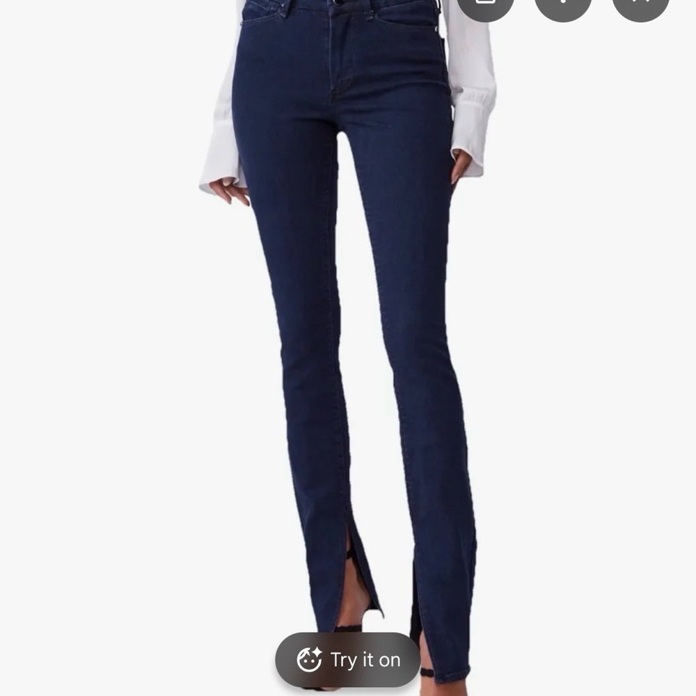 Paige Dark Blue Women's Slim Bootcut Jeans